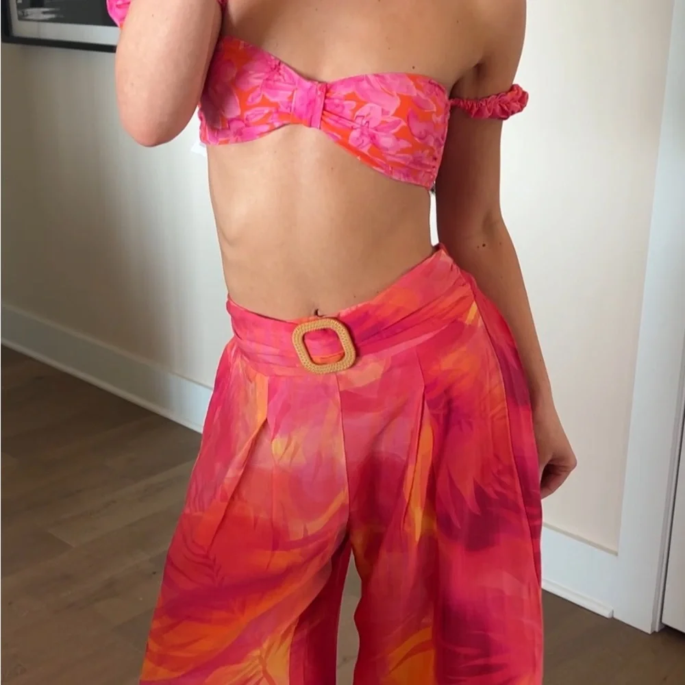 Cupshe Pink and Orange Beach Coverup Set - Picture 5 of 6